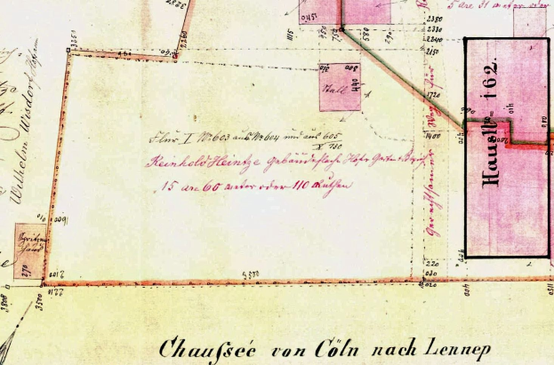 Detailreiche alte Karte von Leipzig, Deutschland, mit Text und Zahlen, die eine vorgeschlagene Stelle hervorhebt, Straßen, Gebäude und Sehenswürdigkeiten zeigt.