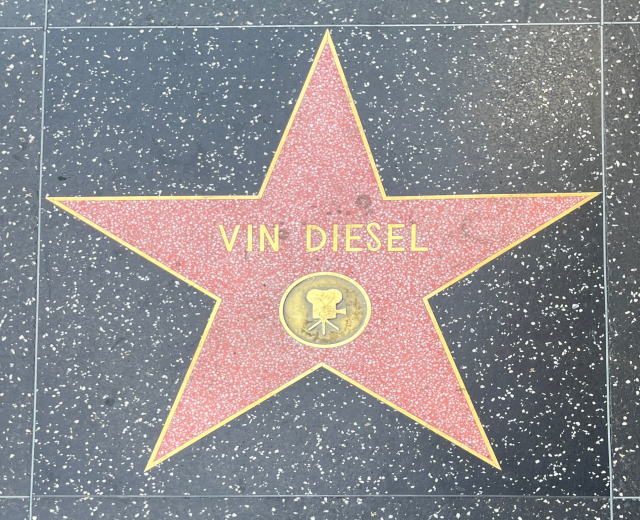 Stern auf dem Hollywood Walk of Fame mit dem Namen "Vin Diesel" beschriftet