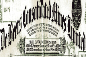 Ein altes Aktienzertifikat mit einem Schwarz-Weiß-Bild eines Mannes und dem Text "Consolidated Arms Limited".