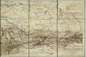 Alte Karte des britischen Empire im 19. Jahrhundert, die das Königreich Sachsen-Anhalt zeigt, auf Papier mit Text gedruckt.