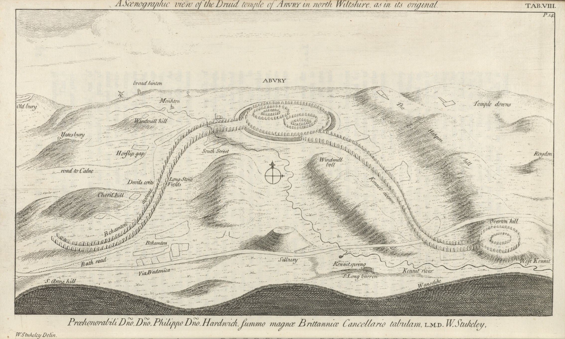 Eine detaillierte Karte einer Stadt auf Papier gezeichnet, umgeben von Text mit historischen, kulturellen und Standortinformationen.