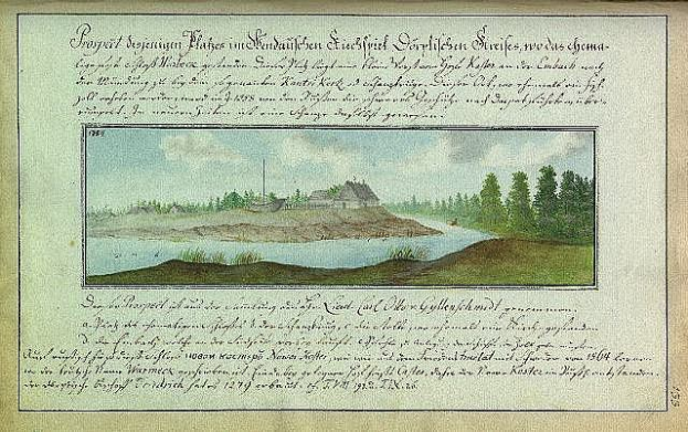 Altes Buchcover mit der Aufschrift "Deutsche Landschaften, Landschaft und Landschaft Deutschlands, 18. Jahrhundert" mit einer Illustration eines Flusses, Hauses, Bäume, Gras und bewölkten Himmel.